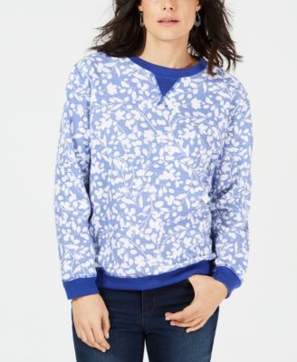 Karen Scott - Printed Fleece Sweatshirt