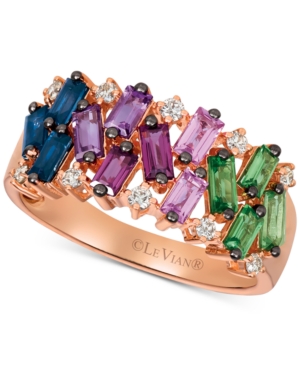 image of Le Vian Multi-Gemstone (1-1/3 ct. t.w.) & Nude Diamond (1/6 ct. t.w.) Ring in 14k Rose Gold