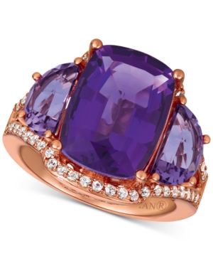 image of Le Vian Amethyst (7-3/8 ct. t.w.) & White Sapphire (1/4 ct. t.w.) Ring in 14k Rose Gold