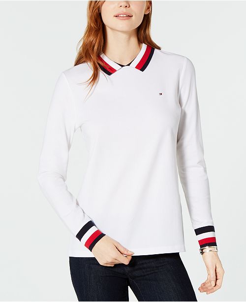 Tommy Hilfiger Flag Long Sleeve Polo Top Created For Macy S