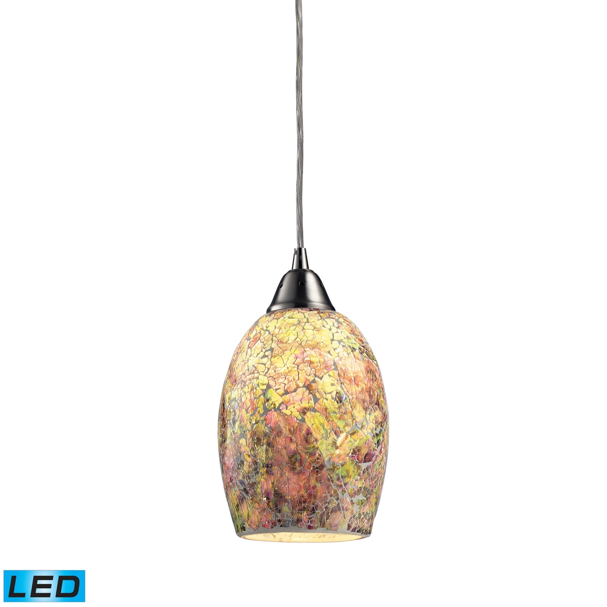Avalon 1-Light Pendant in Satin Nickel - Led Offering Up To 800 Lumens (60 Watt Equivalent) with Ful