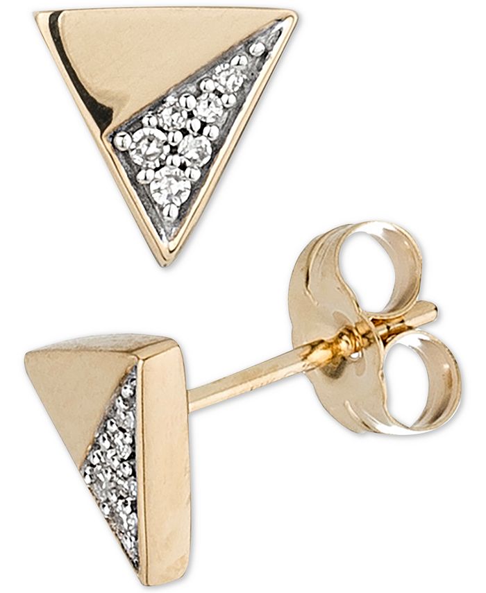 Elsie May Diamond Accent Triangle Stud Earrings in 14k Gold Macy's