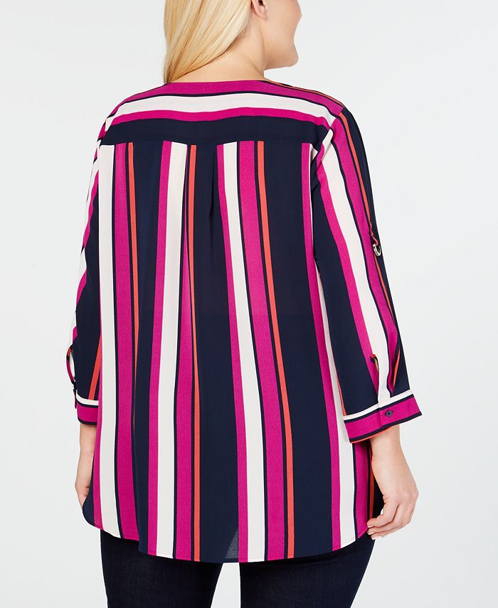 NY Collection Plus Size Striped Blouse & Reviews - Tops - Plus Sizes ...