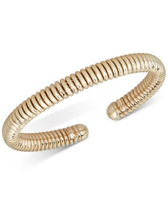 Macy's Wire-Wrapped Cuff Bangle Bracelet In 14k Gold-Plated Sterling ...