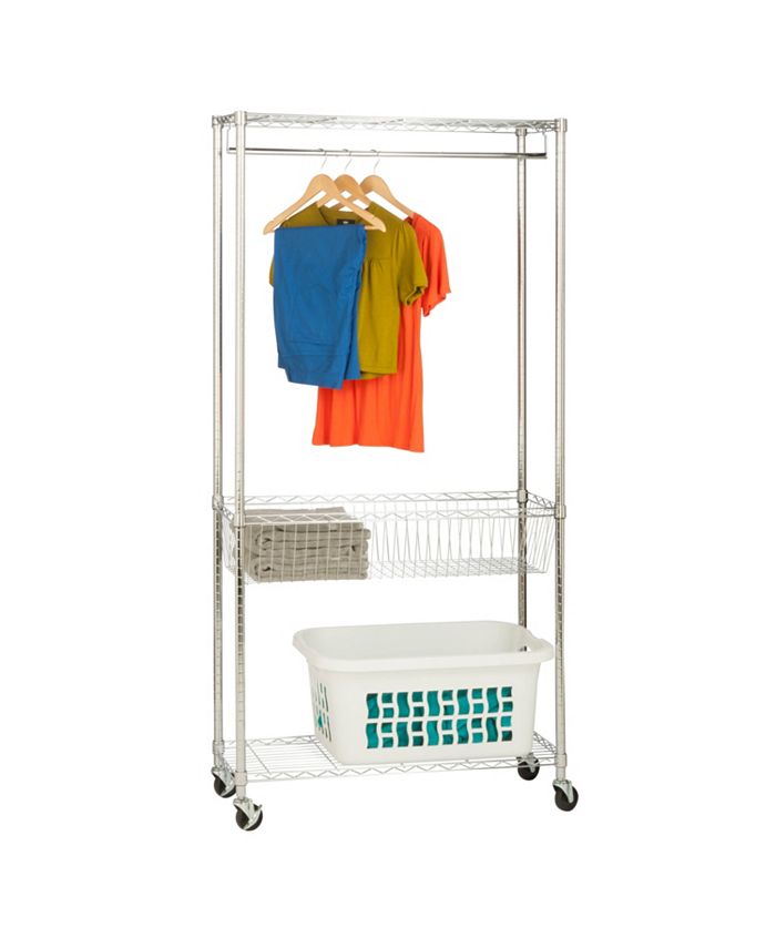 Honey Can Do - Rolling Laundry Station with Shelves