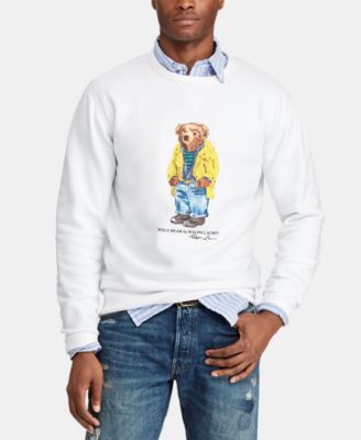 men's polo bear fleece hoodie