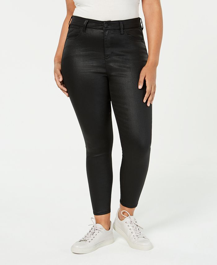 Plus size discount coated skinny jeans
