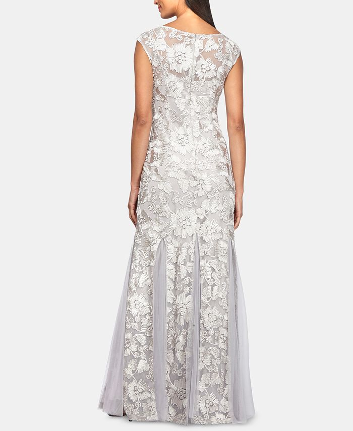 Alex evenings floral soutache gown top