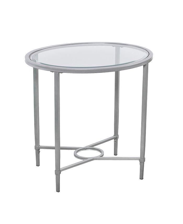 Southern Enterprises Carabella Metal and Glass Oval Side Table - Macy's