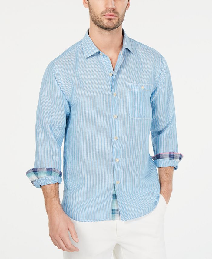 Tommy Bahama Men's Bahama Coast Sintra Stripe Camp Shirt - Tourmaline Glaze