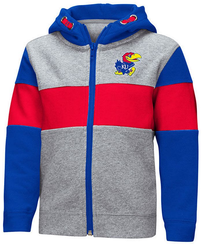 Colosseum Kansas Jayhawks Colorblocked Full-Zip Sweatshirt, Toddler ...