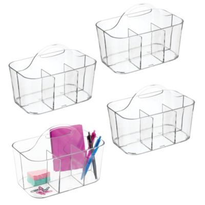 iDesign 4-Section Storage Caddy Organizer with Handle - Clear