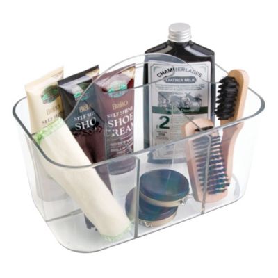 iDesign 4-Section Storage Caddy Organizer with Handle - Clear