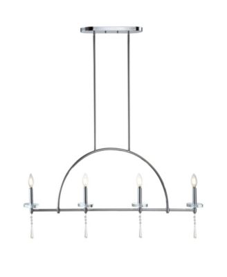 Doris 4-Light Linear Metal, Crystal Led Pendant