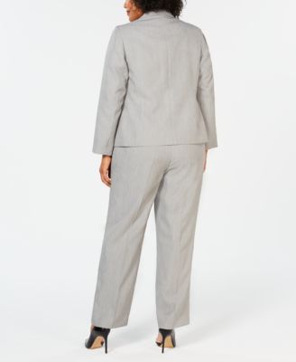 Le Suit Plus Size One-Button Pantsuit