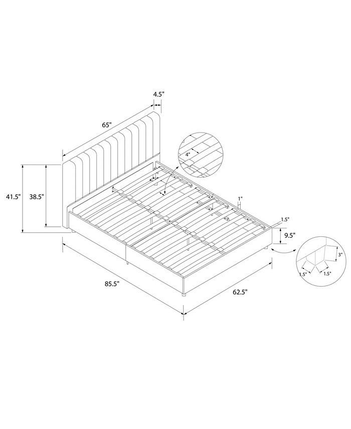 Novogratz Collection Novogratz Brittany Upholstered Queen Bed Macy's