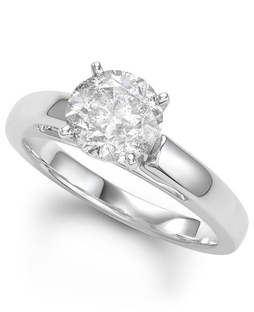 Macy S Diamond Solitaire Engagement Ring 2 Ct T W In 14k White