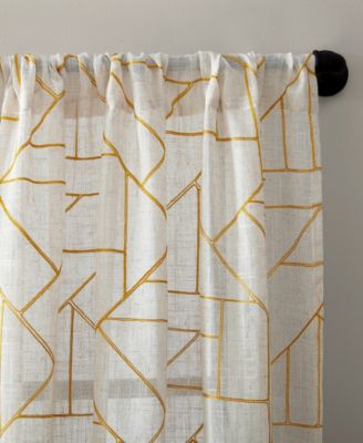 Jigsaw Embroidery Linen Blend Curtain