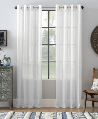 Slub Textured Linen Blend Grommet Top Curtain