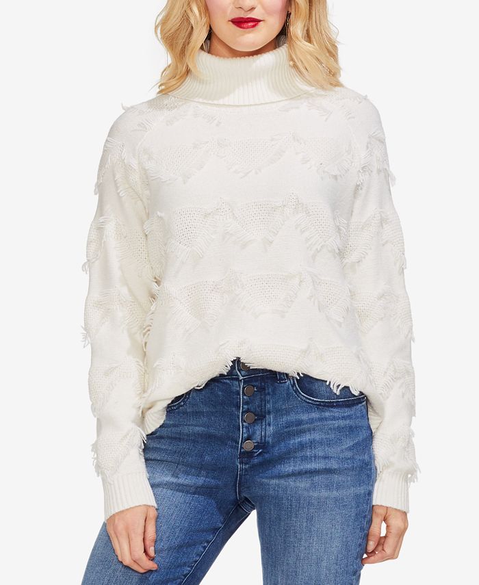 Vince camuto outlet fringe sweater