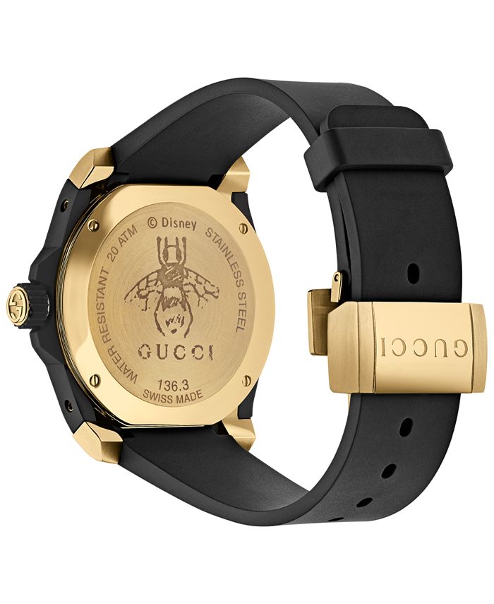 Gucci Men's Swiss Diver Black Rubber Strap Watch 40mm - Macy's