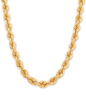 Italian Gold - Tube Rope 24" Chain Necklace in 10k Gold