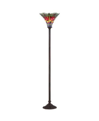 Dragonfly Tiffany-Torchiere Floor Lamp