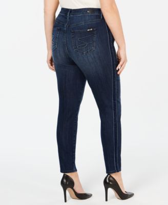 Seven7 Jeans Plus Size Velvet-Stripe Skinny Jeans  