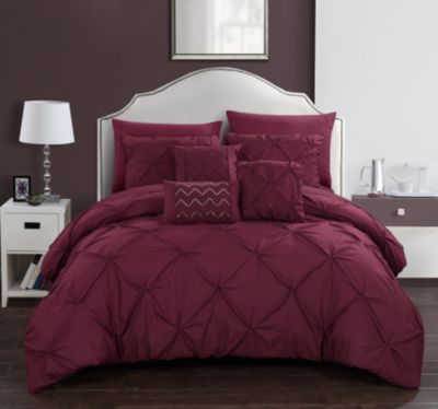 Photo 1 of KING SIZE Chic Home Hannah 10-Pc. Comforter Set Collection - Burgundy
Includes: comforter, 2 pillow shams, 2 decorative pillows, 1 breakfast pillow, 4pc sheet set