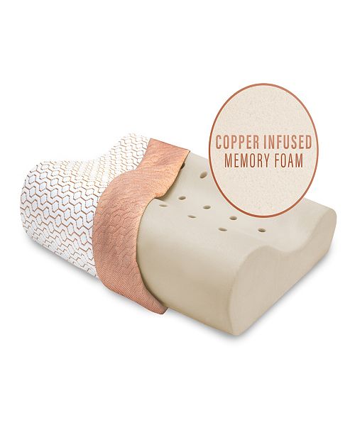 SensorPEDIC Memory Foam Classic Contour Copper Infused Bed Pillow