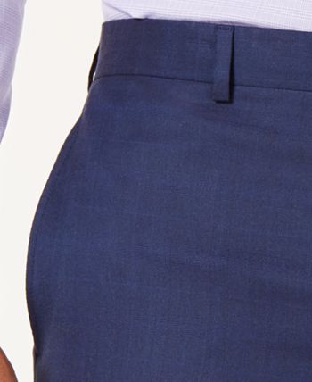 Marc New York Men's Modern Fit Plaid Suit Blue Size 42