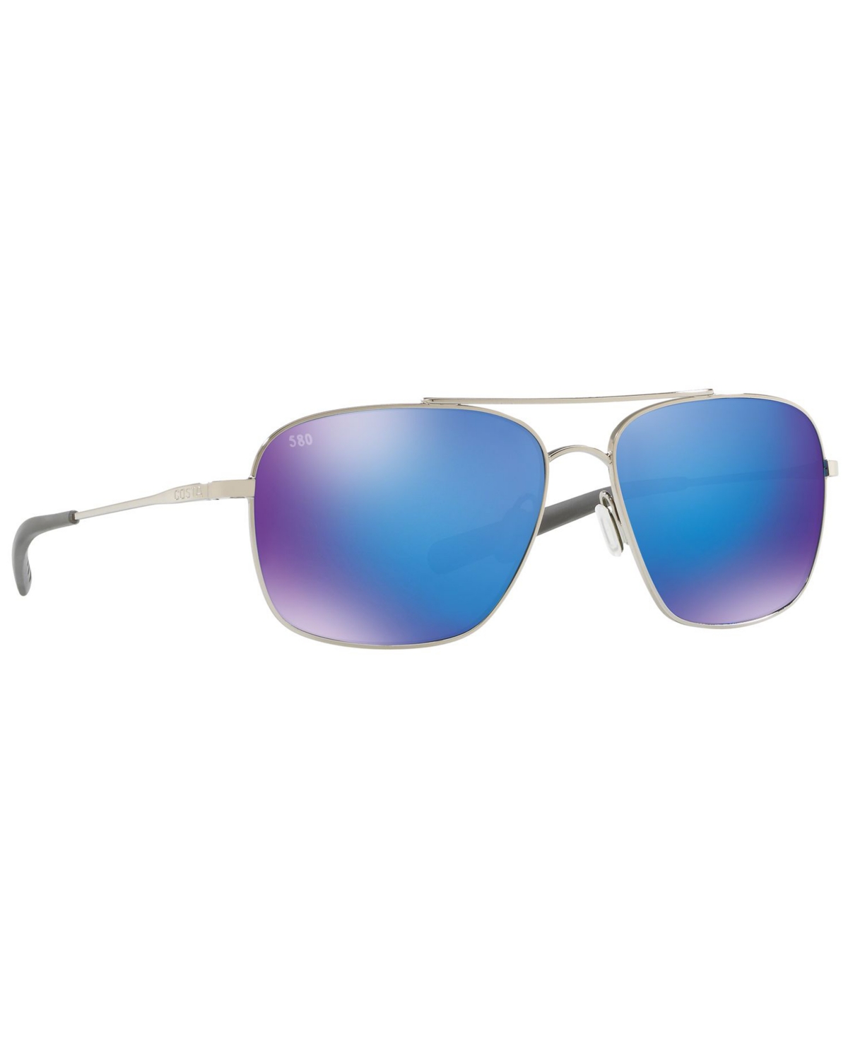 Shop Costa Del Mar Polarized Sunglasses, Canaveral 59 In Silver,blue Mirror Polar