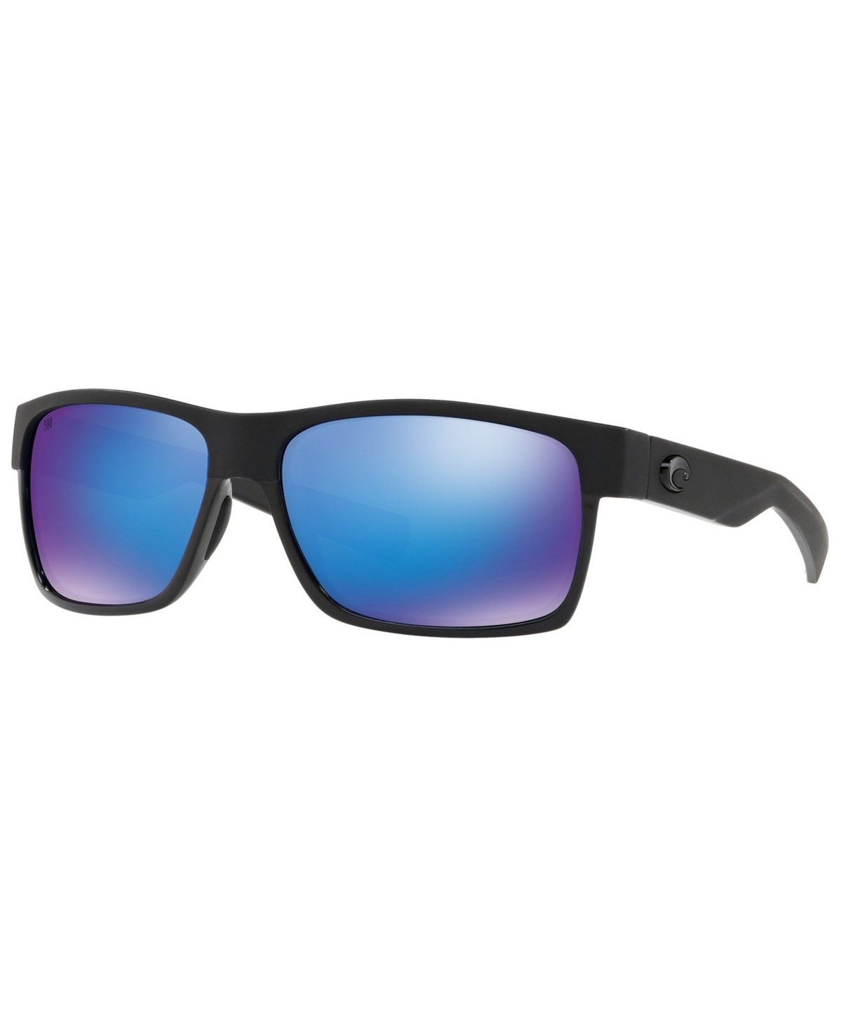 Costa Del Mar Polarized Sunglasses, Half Moon 60 In Black,blue Mirror Polar