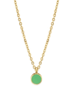 image of 2028 14K Gold Dipped Small Round Enamel Necklace 16
