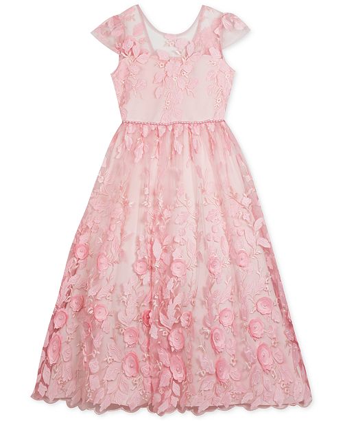 Rare Editions Big Girls Floral Embroidered Maxi Dress, Created for Macy ...