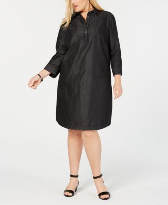 cotton shirt dress plus size