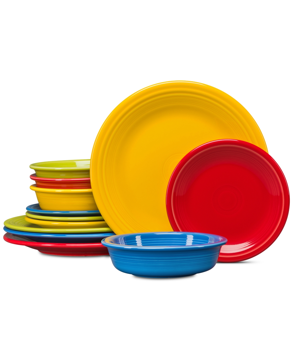 Bright Colors 12-Pc. Classic Dinnerware Set, Service for 4 - Bright Colors