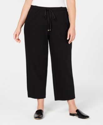Eileen Fisher - Plus Size Drawstring-Waist Ankle Pants