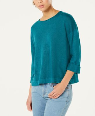 Eileen Fisher - Organic Linen 3/4-Sleeve Sweater