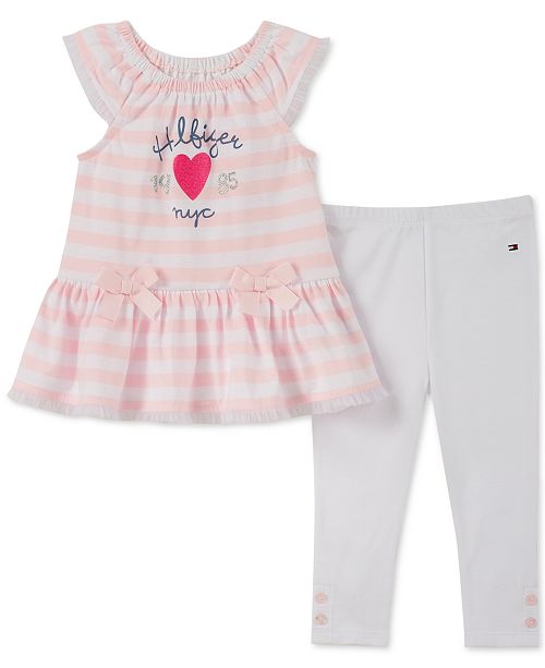 Tommy Hilfiger Baby Girls 2-Pc. Striped Tunic & Leggings Set & Reviews ...