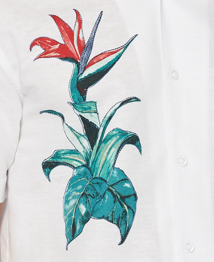 Cubavera Men's Bird of Paradise ShortSleeve Linen Shirt Macy's