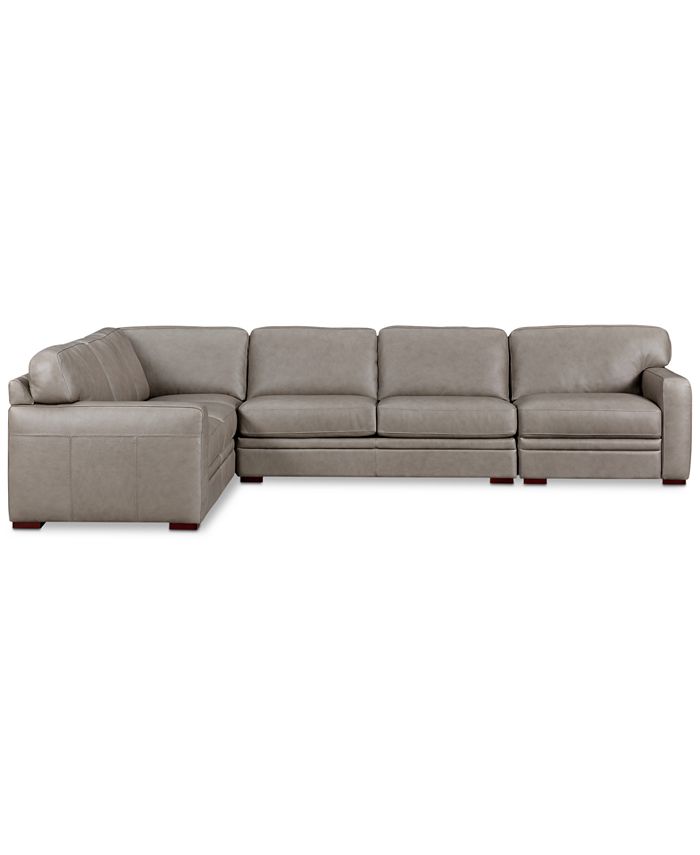 Furniture CLOSEOUT! Avenell 3Piece Leather Sectional Sofa with Chair
