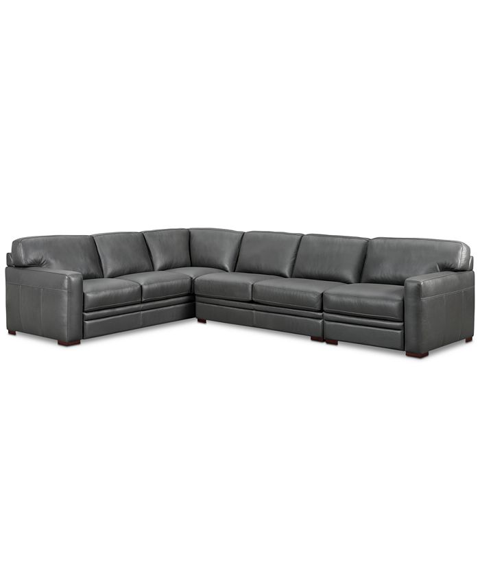 Furniture CLOSEOUT! Avenell 3Pc. Leather Sleeper Sectional Sofa with