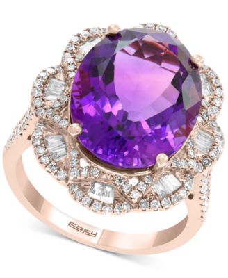 EFFY Collection - Amethyst (8-3/8 ct. t.w.) & Diamond (9/10 ct. t.w.) Ring in 14k Rose Gold
