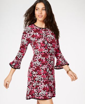 MICHAEL Michael Kors Floral Print Flounce Dress in Regular Petite Sizes Macy s