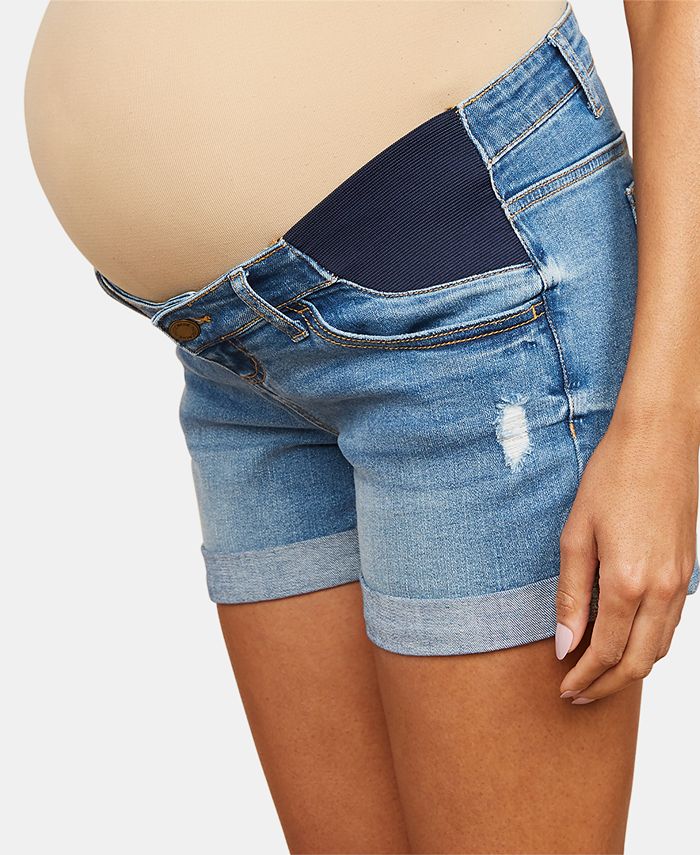 Motherhood Maternity BOUNCEBACK Post Pregnancy Denim Shorts - Macy's