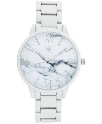 INC International Concepts - Women's White Rubberized Link Bracelet Watch 38mm
