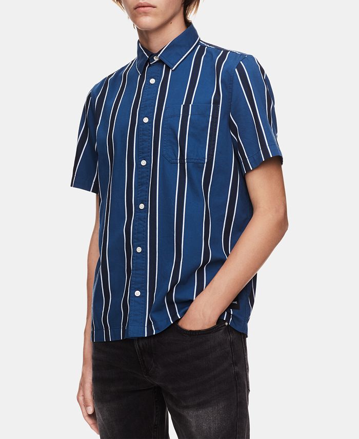 Calvin Klein Jeans Men's Regular-Fit Gradient Stripe Shirt & Reviews ...