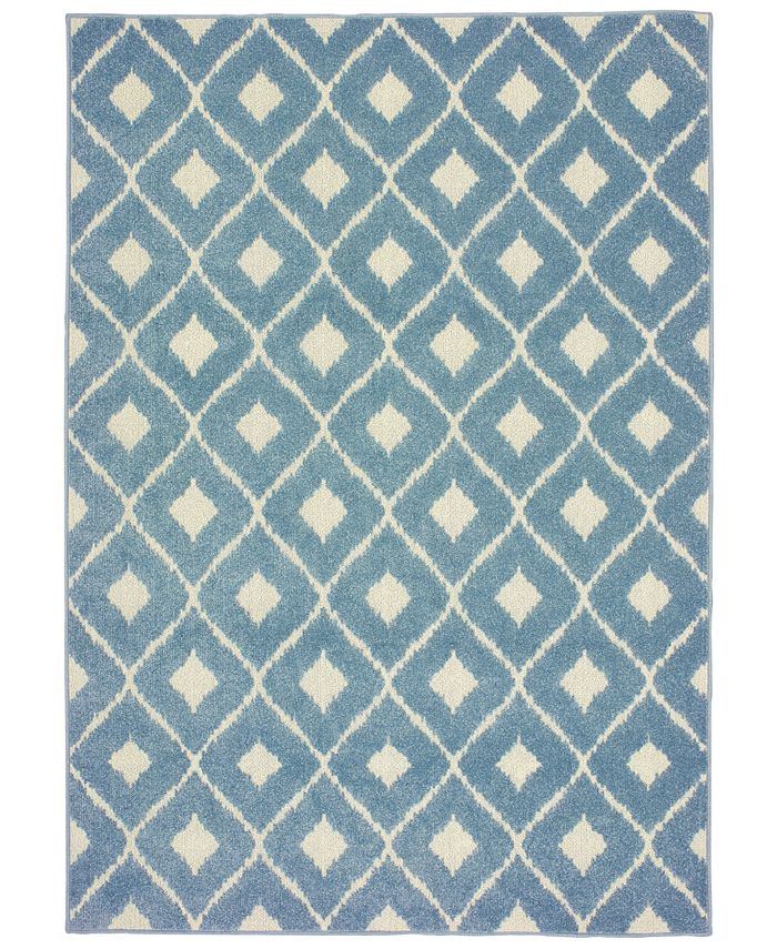 Oriental Weavers - Barbados 5502B Blue/Ivory 9'10" x 12'10" Indoor/Outdoor Area Rug