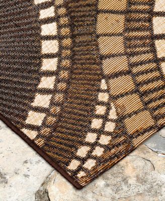 Marina 8035 Circles 3'3" x 4'11" Indoor/Outdoor Area Rug